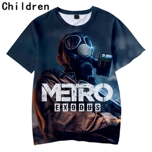 Детские футболки Metro Exodus с 3D принтом, модные летние футболки с коротким рукавом, 2019, Повседневная Уличная одежда, детские футболки