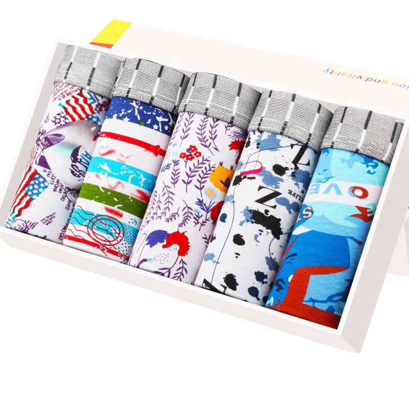5 pcs/lot Men Boxer Underwear Mens Boxershorts Cotton Man Short Breathable boxer homme Underpants Male Pants cueca masculina | Мужская