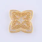 Фурнитура для ювелирных изделий ручной работы, медный микро-инкрустированный циркон, цветок, разделитель для ювелирных изделий, соединительные детали для изготовления ювелирных изделий