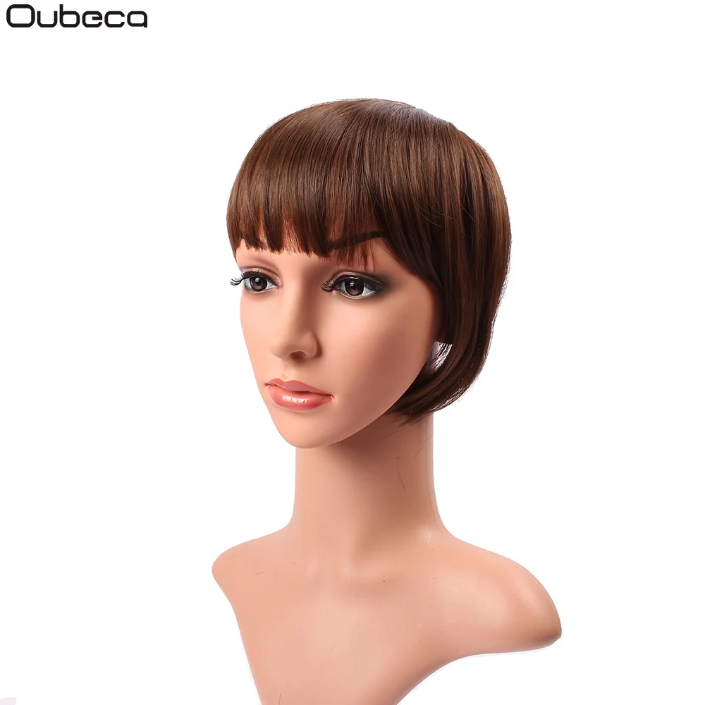 #8 Oubeca, заколка из синтетического волокна, тупые волосы, челка, топ для наращивания, прямые, аккуратные челки, искусственные волосы, бахрома с флисом, шиньон - Цвет: #8