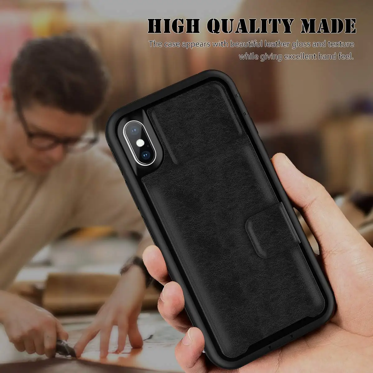 for iPhone Xs XR Max 6s 7 8 Plus Case Premium PU Leather Wallet Cases with Card Holder Kickstand &amp Magnetic Closure Flip |