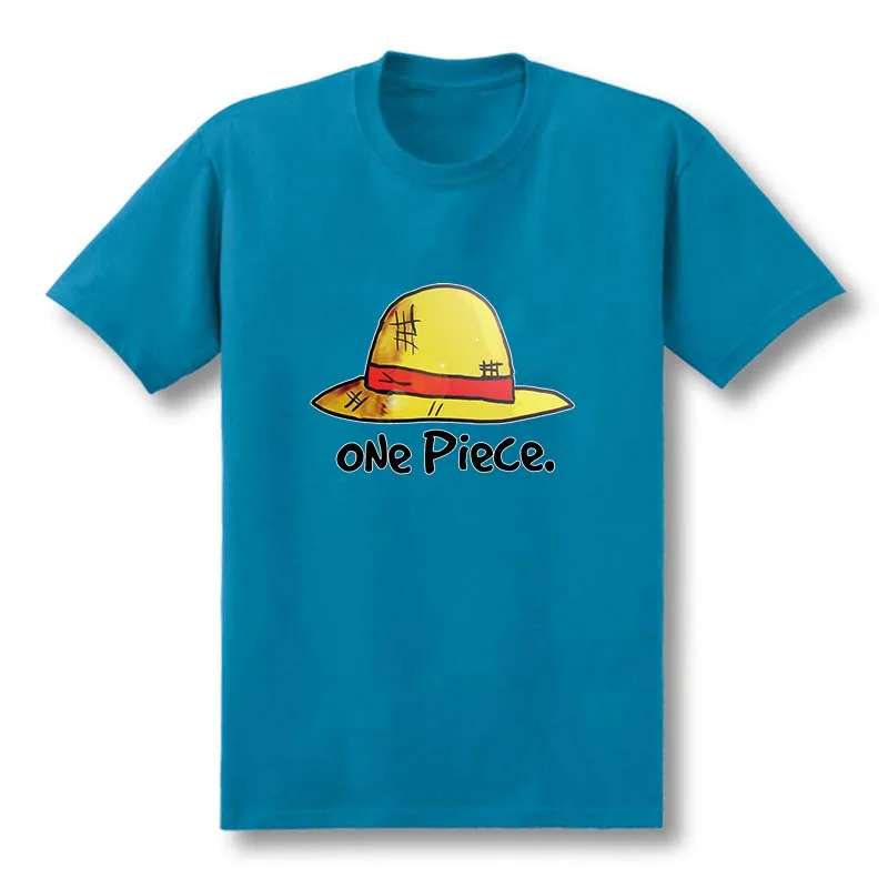 Лидер продаж One Piece футболки мужские соломенная шляпа Луффи рубашка хлопковые