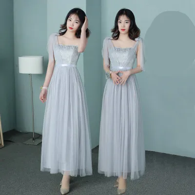 DIY TIE Gray Сладкие воспоминания Новые DIY платья подружки невесты розовый плюс размер свадебное платье цвета шампанского серый Vestido размер от 2 до 16 SA1939 - Цвет: DIY TIE Gray