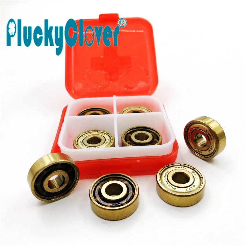 8 шт 627z PluckyClover Quad коньки 627 Швейцарский подшипник Золотой роликовых коньках