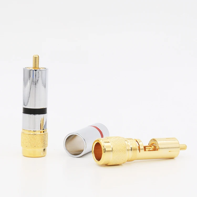 VR013G Позолоченный разъем RCA 24 К 8 мм аудиокабель паяльный Phono 4 шт. в партии |