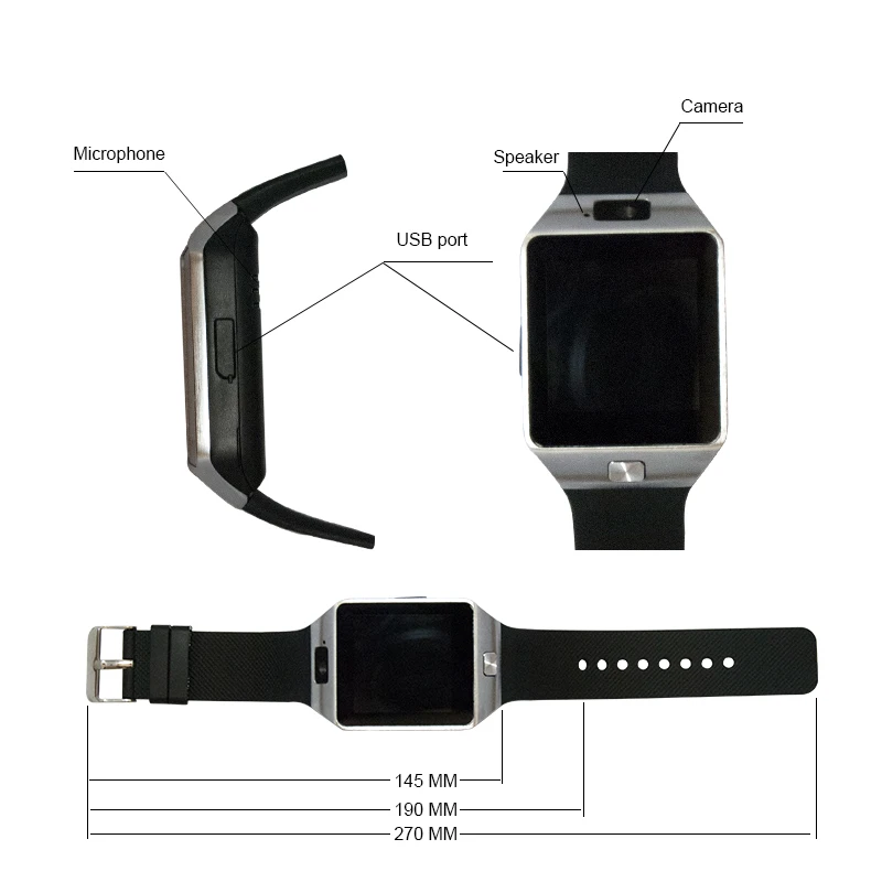 Dz09 SmartWatch Bluetooth С Камера Здоровье Спорт Поддержка sim-tf Reloj inteligente для Android Умные часы