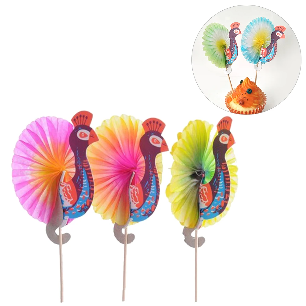 25 шт. одноразовые коктейль/торт фигурки жениха и невесты Художественный Павлин