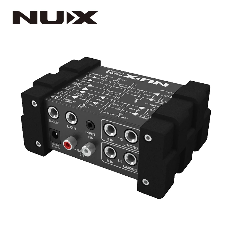 NUX PMX 2/PMX 2U I/O Line микшер мини консоль USB Звуковая 6/8 2 выхода индикатор громкости