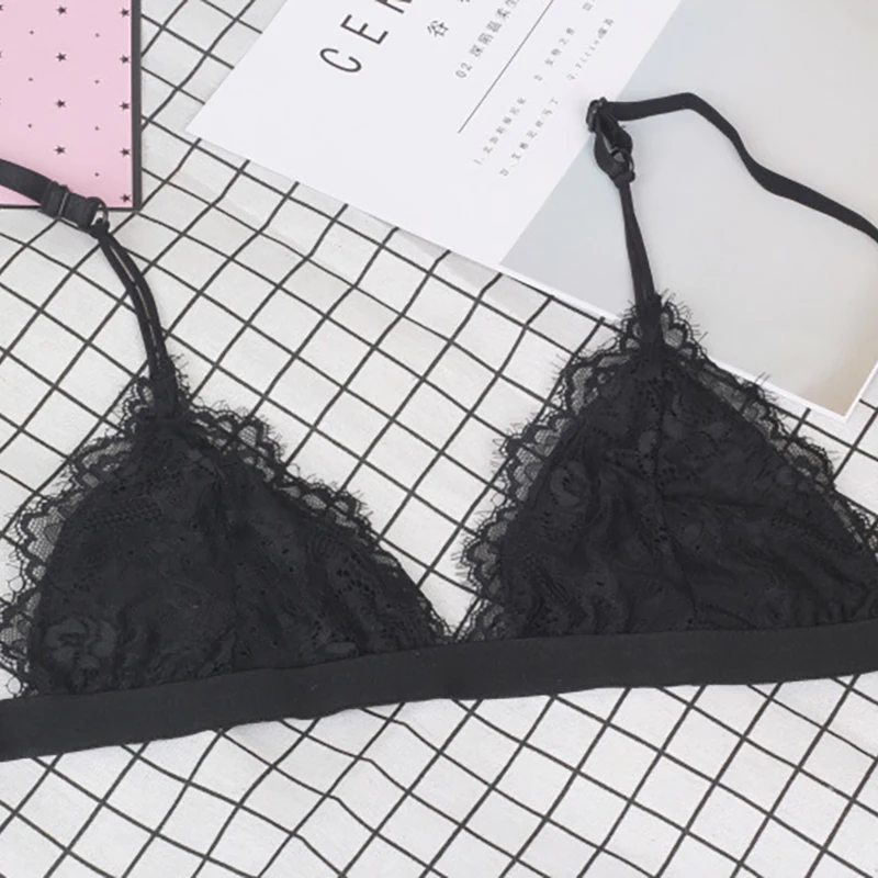 Женское ультратонкое кружевное нижнее белье Bralette с глубоким v образным вырезом