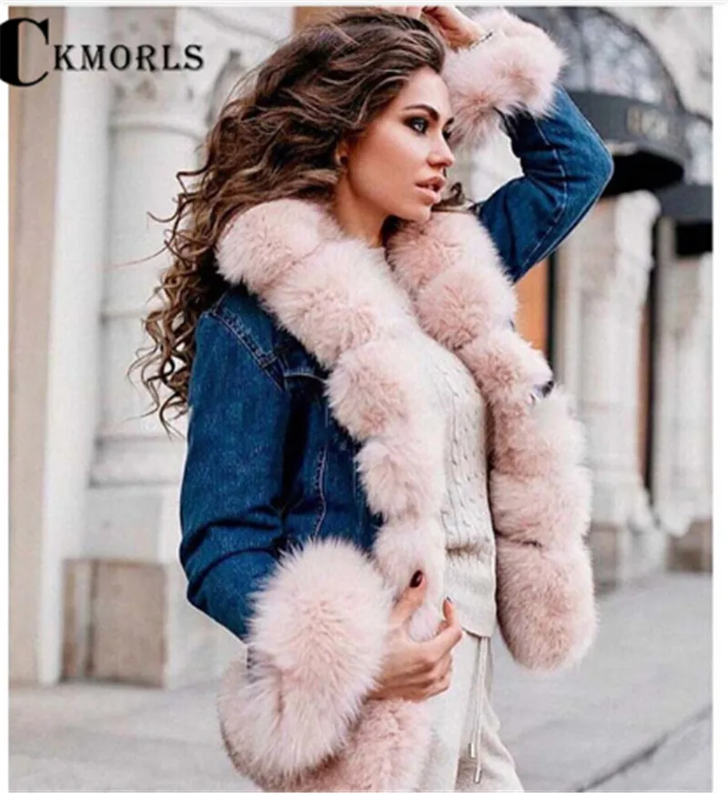 CKMORLS Новое поступление пальто из натурального Лисьего меха для женщин зимняя меховая парка пальто с воротником из лисьего меха куртка повседневные толстые теплые куртки