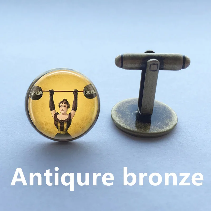 Стимпанк сильная женщина винтажное Ювелирное Украшение Цирк запонки в стиле