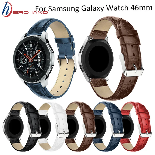 Ремешок 22 мм для Samsung Gear S3 Frontier/Classic Galaxy Watch 46 кожаный ремешок наручных часов Huami