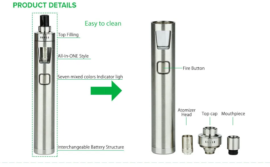 Joyetech ego AIO Pro C стартовый комплект с 4 мл емкость бака все-в-одном комплект электронных сигарет без батареи 18650