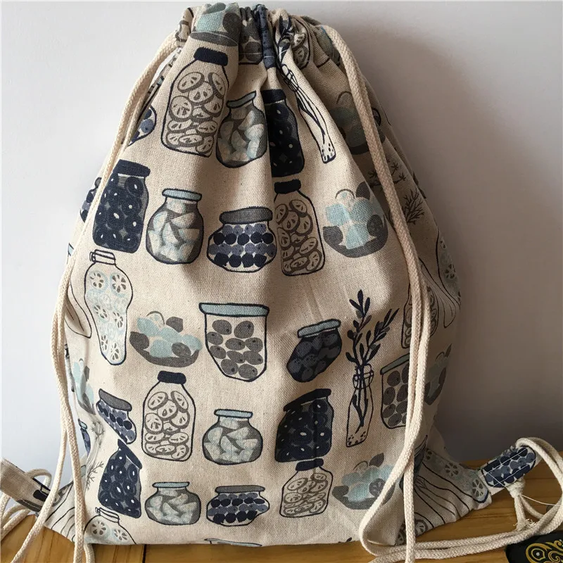 YILE хлопковый льняной рюкзак на шнурке для путешествий обувь сортированная сумка