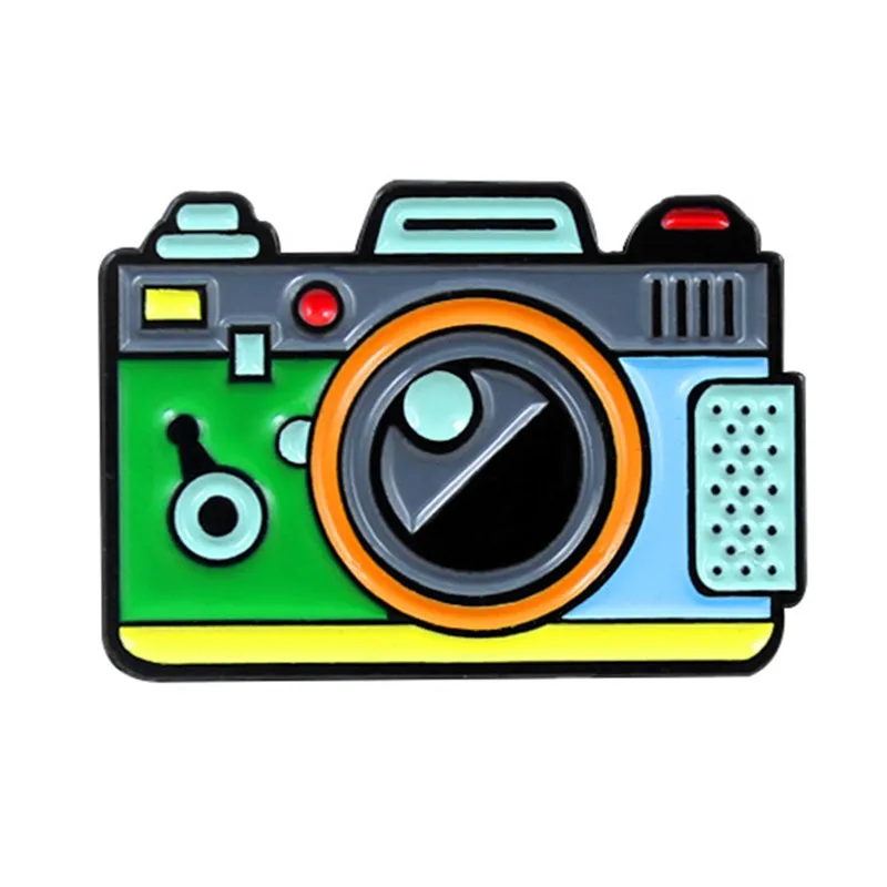 Cartoon Camera Brooches for kids 2 Color Rainbow Digital Cameras Enamel Pins Coat Cap Backpack Photography Badge Gifts | Украшения и