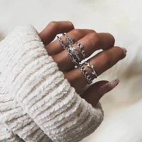 fashion simple ball rings set for women charm elegant sphere zinc alloy wedding ring set female jewelry gift