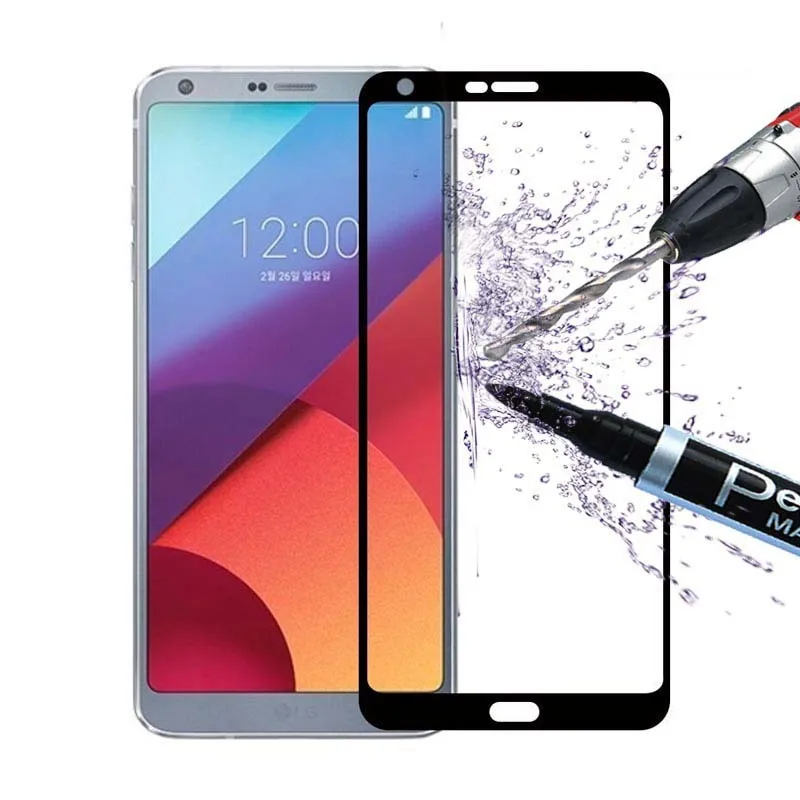 Закаленное стекло с полным покрытием 9H для LG G6 Защитная пленка g6 3D Защита экрана lg