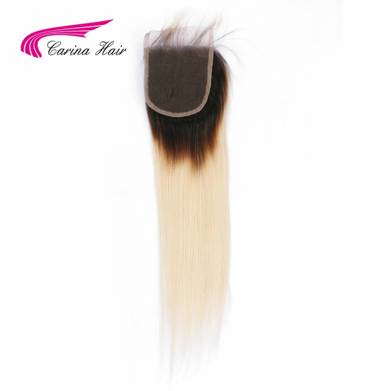 Carina Ombre блонд прямые волосы швейцарские кружевные 4*4 с детскими волосами