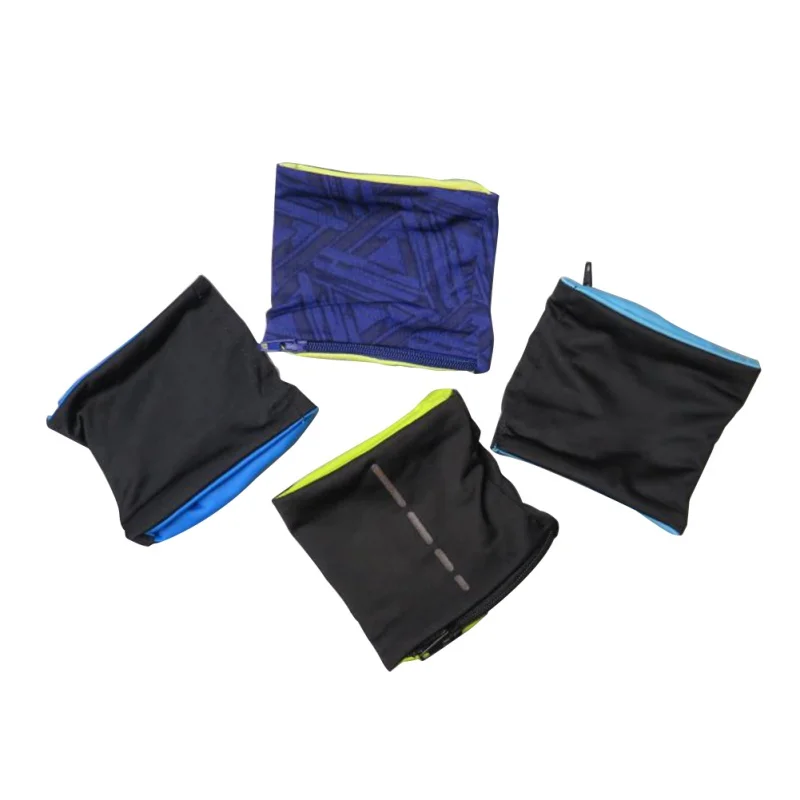 

New Reflective Zipper Pocket Wrist Support Wrap Straps Double Outdoor Fitness Cycling Sports Wristband Badminton Sweatband