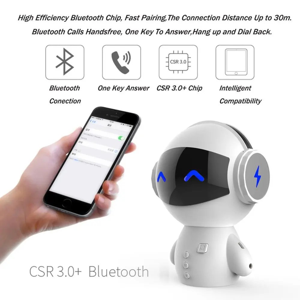 ТВ караоке умный робот Bluetooth динамик M10 милый бас портативный стерео беспроводной