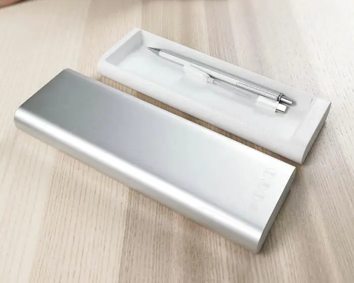 silver Xiaomi Mijia металлическая коробка для канцелярских принадлежностей MIIIW портативный чехол-карандаш для наушников Кабельный органайзер алюминиевый корпус кнопочный переключатель для школы и офиса - Цвет: silver
