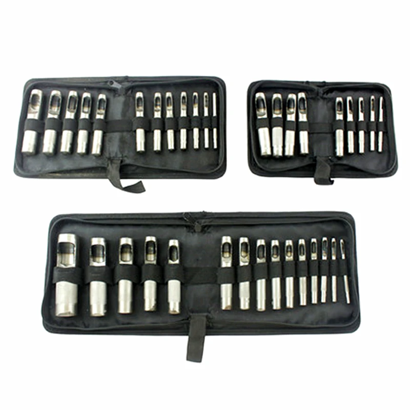 

Leather Belt Puncher Hand Punching Tool 9/12/15pcs Combo Cloth Carpet Piercing Hole Eyelet Work