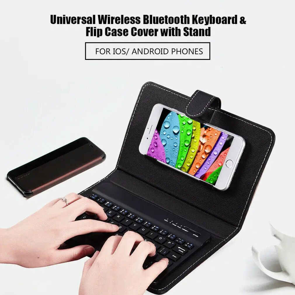 Чехол из искусственной кожи с микро usb клавиатурой подставкой для мобильного