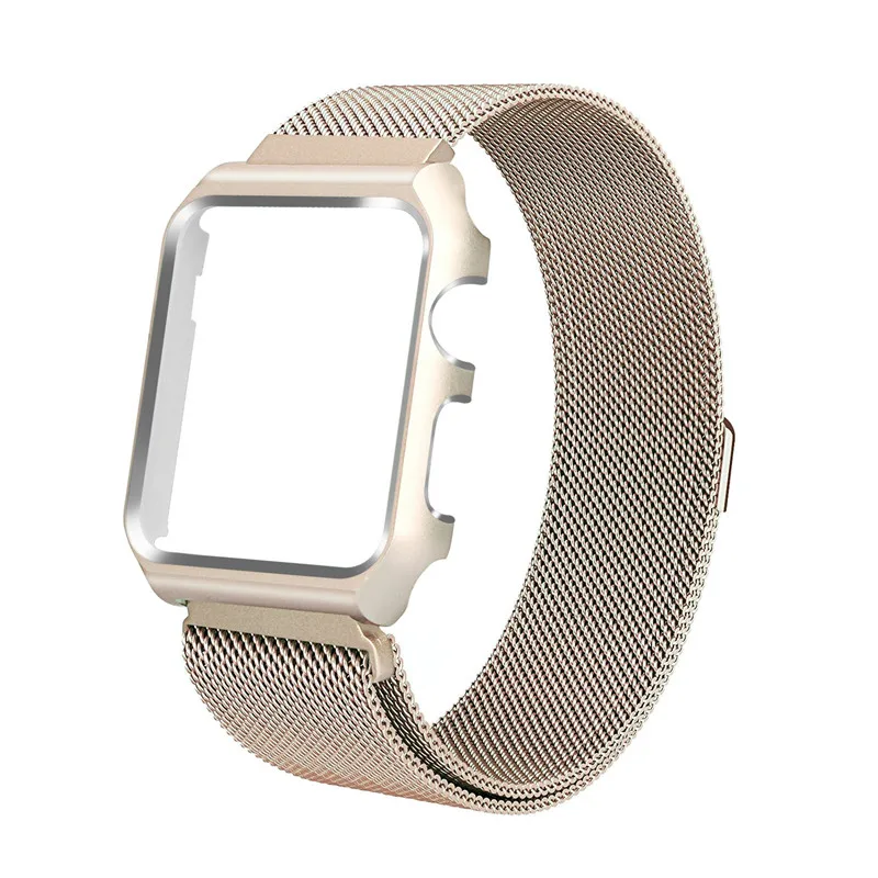 Корпус+ Миланская петля для Apple Watch 38 мм 42 мм 40 мм 44 мм ремешок из нержавеющей стали iwatch series 4 3 2 1 браслет металлический ремешок