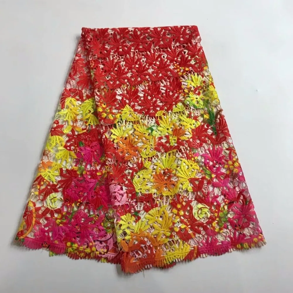 2017 высокое качество Вышивка гипюр воды Швейцарский африканская Молоко Шелковый