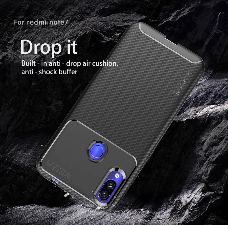 IPAKY для Xiaomi Redmi Note 7 Чехол Мягкий силиконовый чехол бампер противоударный чехол роскошные чехлы для телефонов Xiomi Redmi Note7 чехлы