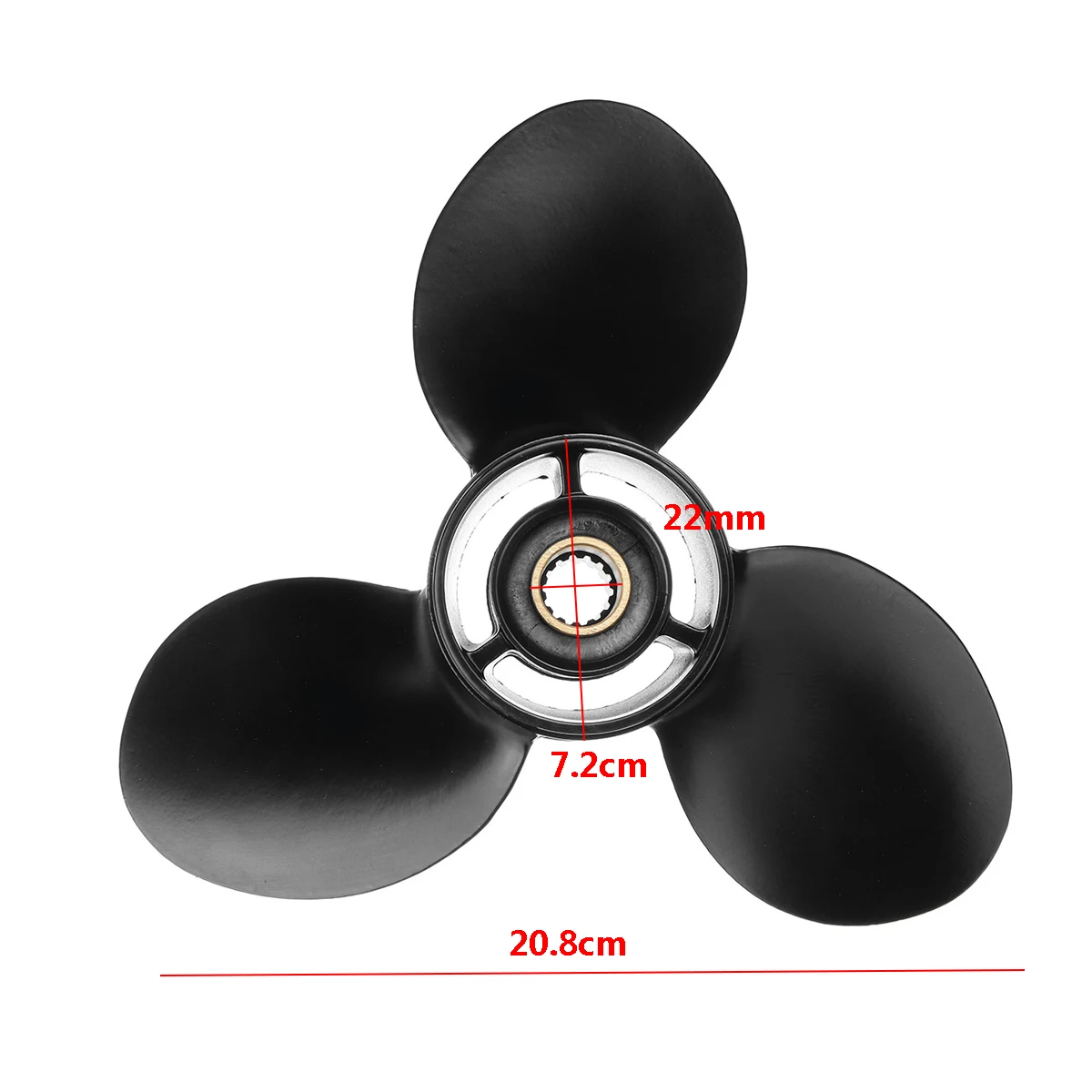 362B641080 для Tohatsu-Mercury 9,9-20HP 9,25x9,8 Алюминиевый винт для подвесного мотора 14 сплайн зуб 3 лезвия Стандартное вращение черный