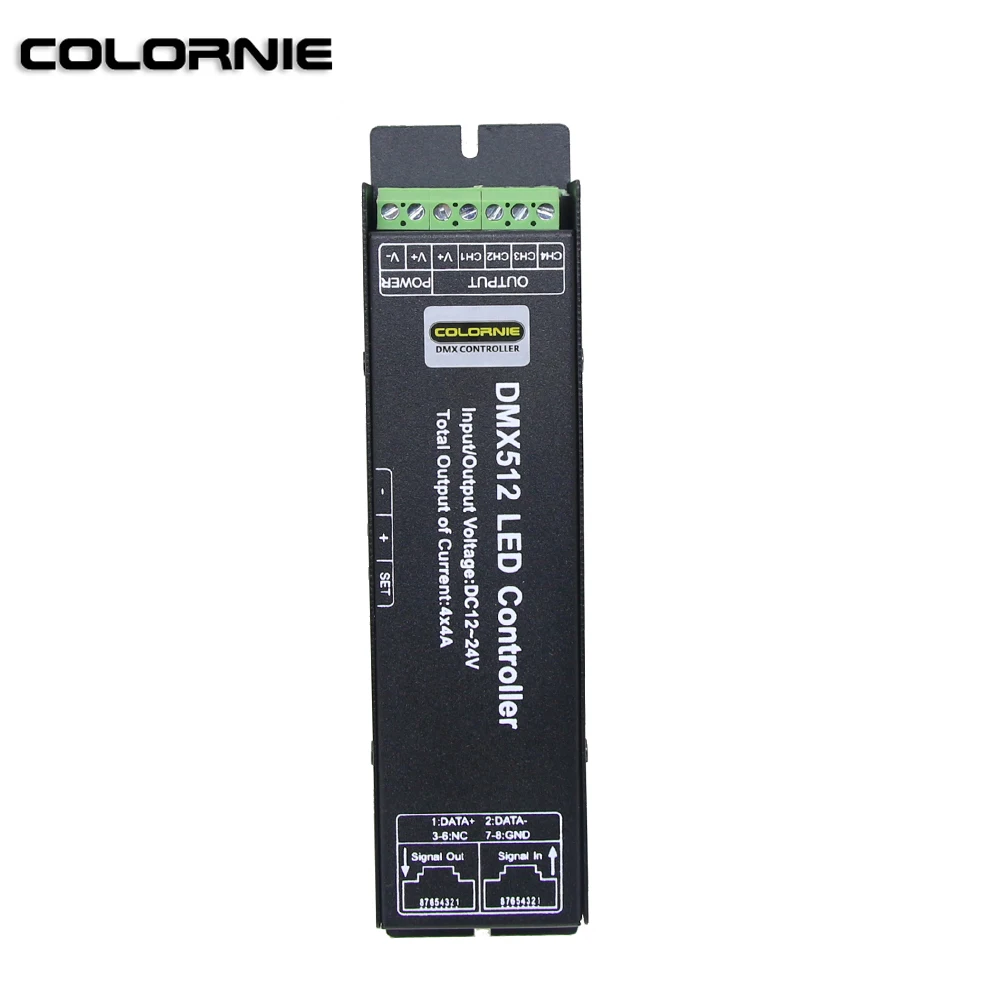 4-канальный 16 А светодиодный RGBW цифровой дисплей Контроллер DMX 512 декодер 12 в-24 в