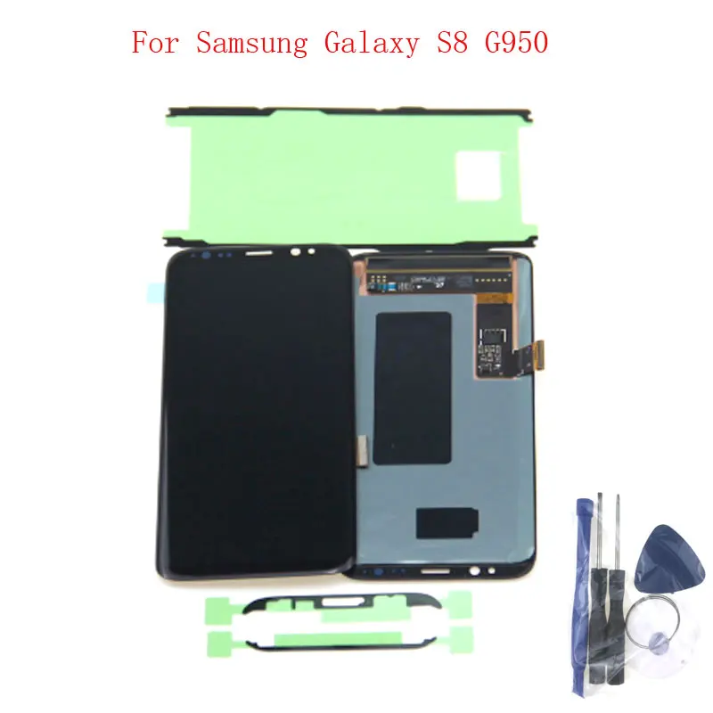 Супер AMOLED ожога тени для Samsung S8 G950 G950U lcd G950F Plus G955 G955F Оригинальный дисплей