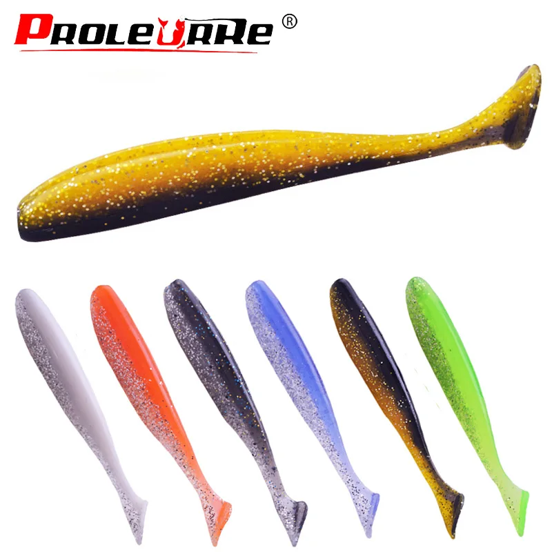 

6pcs Jig Wobbler Fishing Lures 8cm 3.5g Isca Artidicial Silicone Shrimp smell Soft Bait Double Color T Tail Swimbait Bass Tackle