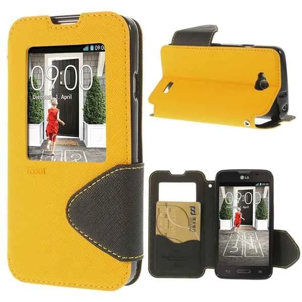 Luxury Roar Korea Diary View Window Protective Phone case Leather Case Cover for LG L70 D320 Dual SIM D325 Wallet Flip | Мобильные