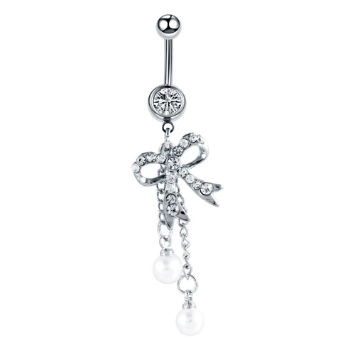 A0308 1PC Surgical Steel Piercings Ombligo 14G Navel Piercings Belly Piercings Belly Button Piercing Dangle Earrings Body Jewelry - Окраска металла: A0308