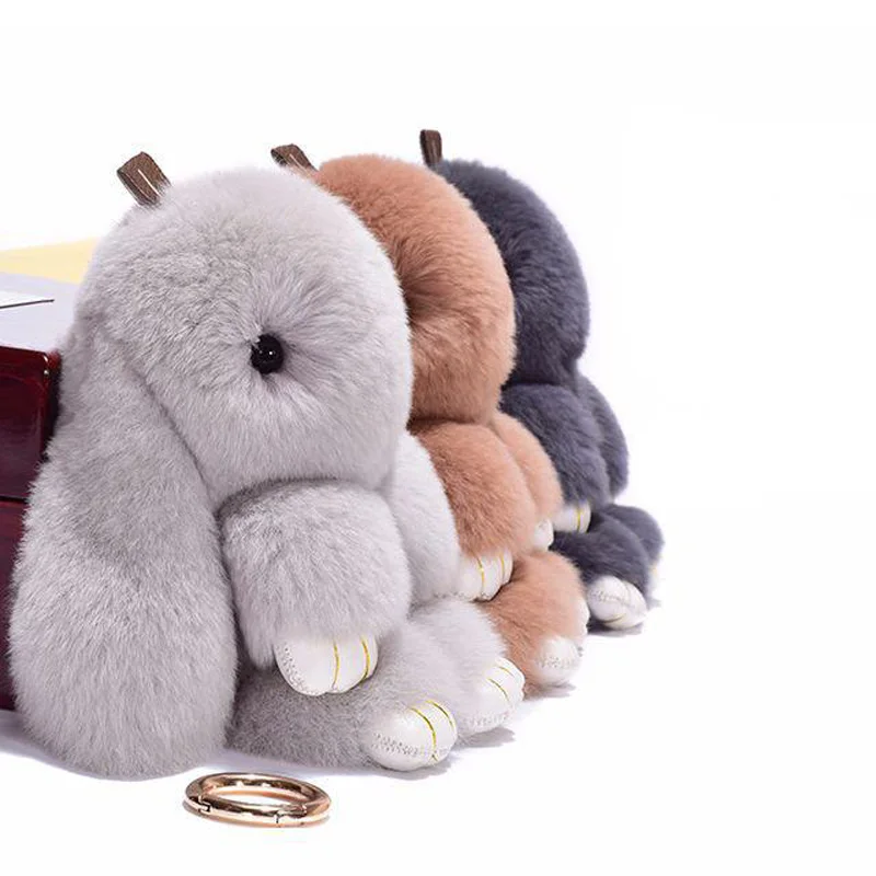 Play Dead Rabbit Fur Kawaii, плюшевая кукла-кролик, мягкие игрушки-животные, Маленькая подвеска, брелок, Модный меховой помпон GMR016