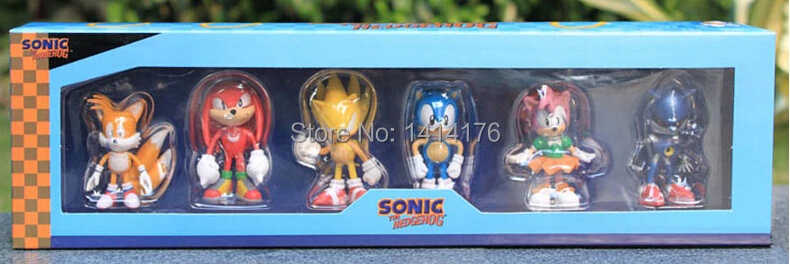 6 шт./партия японское аниме Соник Ежик Juguetes GSC Nendoroid с коробкой фигурка супер