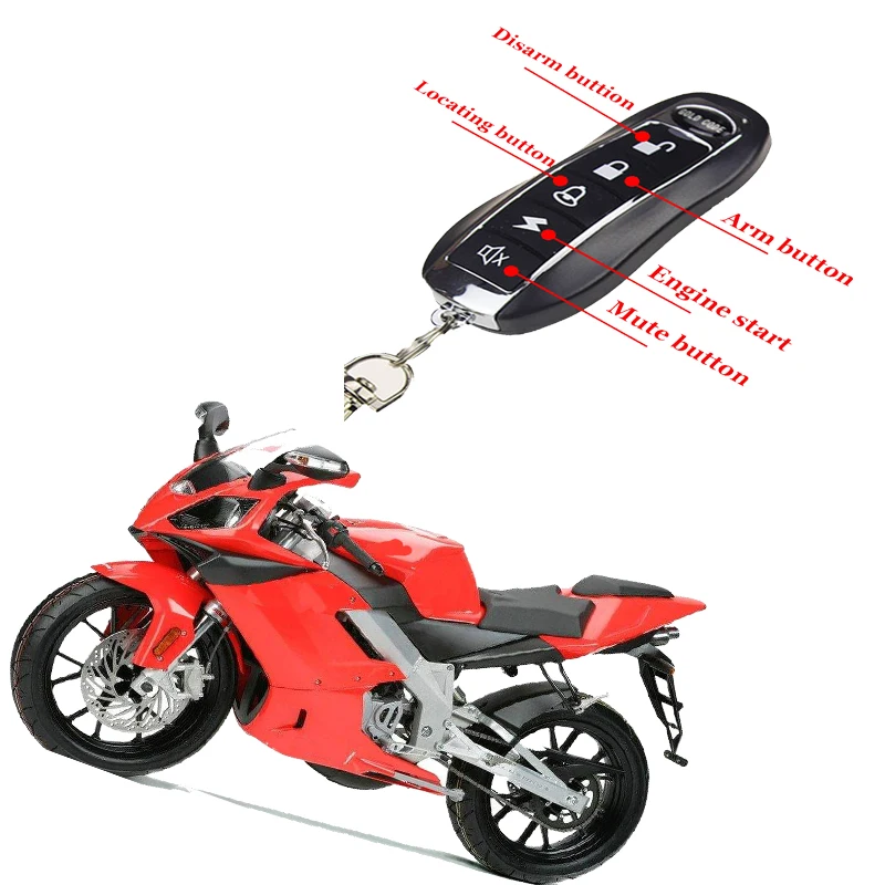 

Universal Motorcycle One Way Alarm Scooter Keyless Entry System DC 12V Vibration Anti-Theft Protection Burglar Motorbike Siren