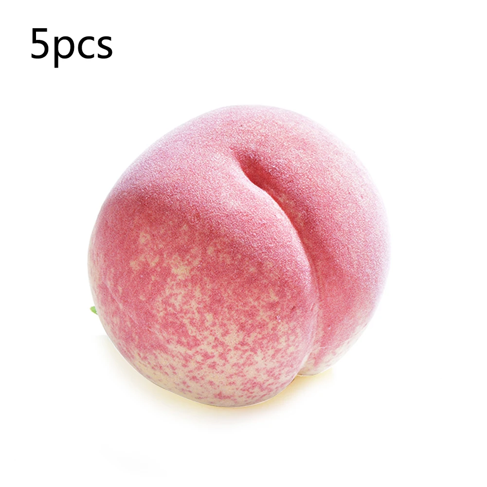 5pcs 1/5/6/10 шт Искусственный Мини-персик поддельные пены фрукты и овощи ягоды цветы для домашнего украшения магазина Подставки для фотографий - Цвет: 5pcs