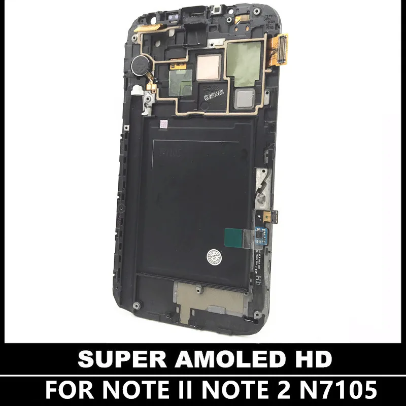 Высокое качество AMOLED LCDS для Samsung Galaxy Note2 Note 2 N7105 ЖК дисплей с рамкой сенсорный