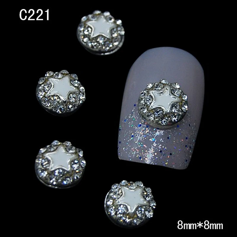 10 шт. металлические украшения для ногтей блестящие стразы 3d дизайна аксессуары