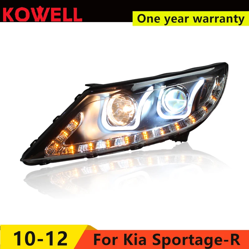 

KOWELL Car Styling For KIA SPORTAGE R Headlights LED Headlight with double U DRL Bi-Xenon Lens HID Automobile Accessories