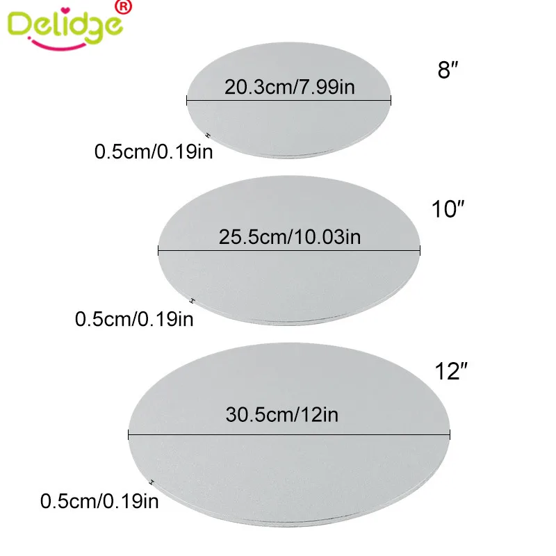 Delidge 2 Sizes Round Cake Stand Mat Wooden Display Board Strong Base Wedding Birthday Holder Dropshipping | Дом и сад