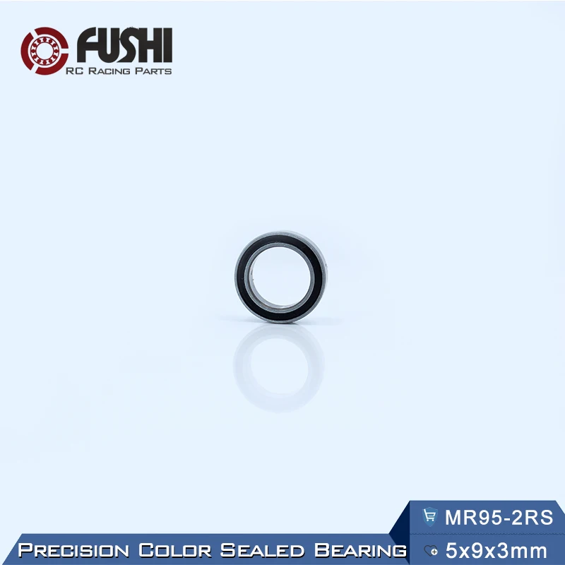 MR95RS Подшипник ABEC-3 (10 ШТ.) 5*9*3 мм Миниатюрный MR95-2RS Шарикоподшипники RS MR95 2RS с Черный
