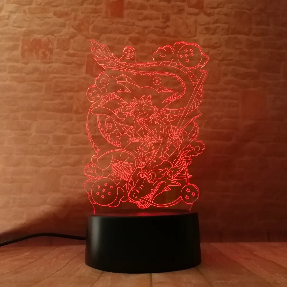 Лидер продаж Настольная 3D лампа Dragon Ball Z Totem Son Goku Супер Саян светодиодный ночник