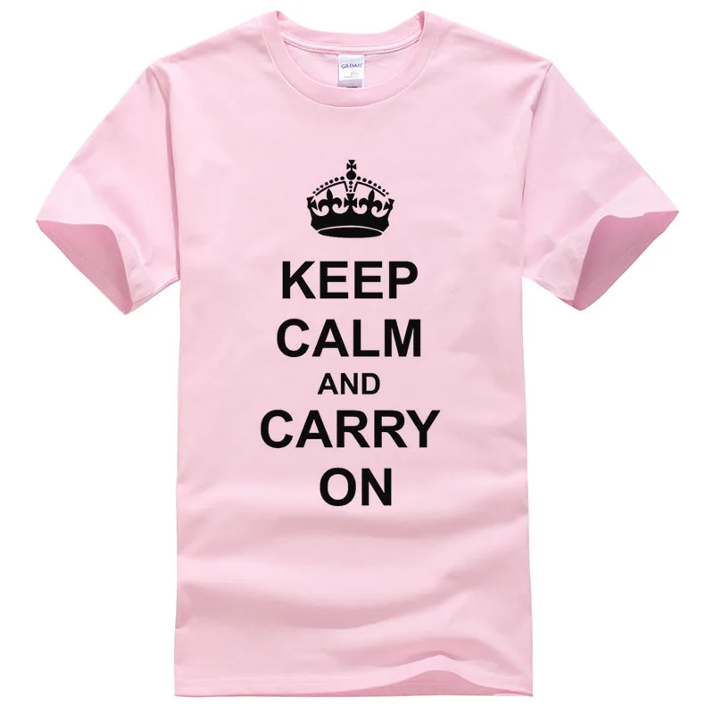 2017 Модные топы надпись Keep Calm And Carry On летняя футболка с принтом мужские и женские