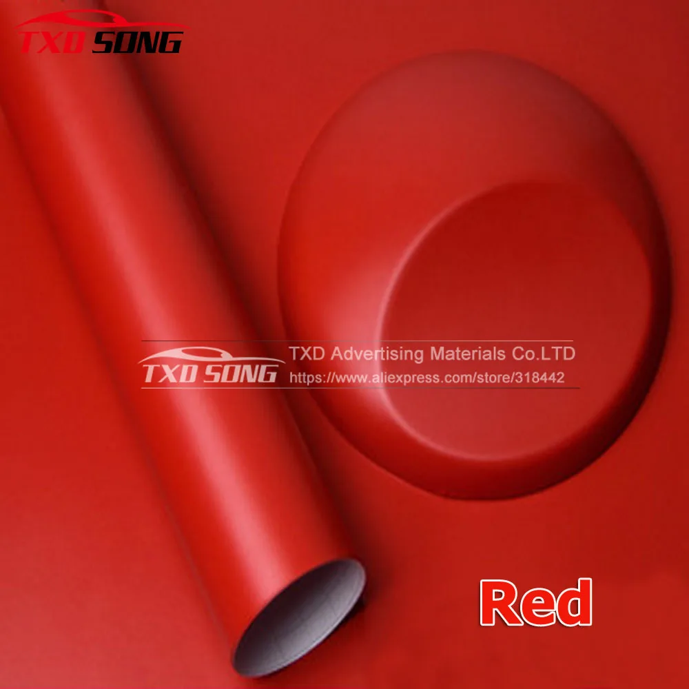Матовая красная виниловая наклейка с воздушным дренажом пленка для украшения