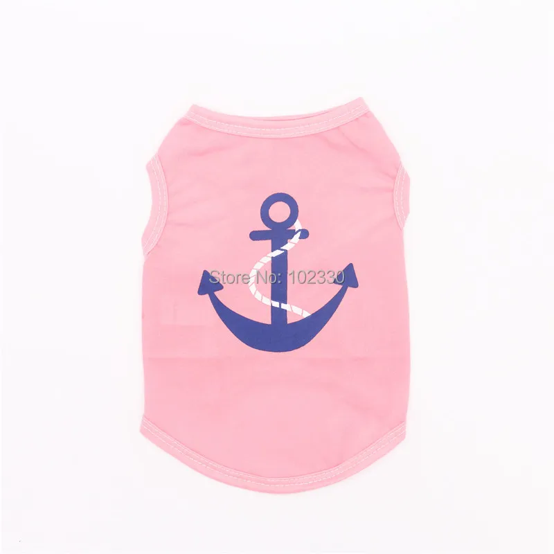 Летняя женская одежда Симпатичный жилет с принтом якоря футболка для собак кошек