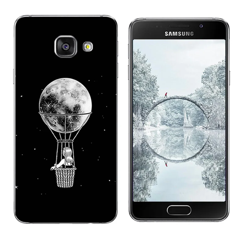 Чехол для Samsung A3 2016 мягкие силиконовые чехлы телефонов с принтом снежинки Galaxy A310